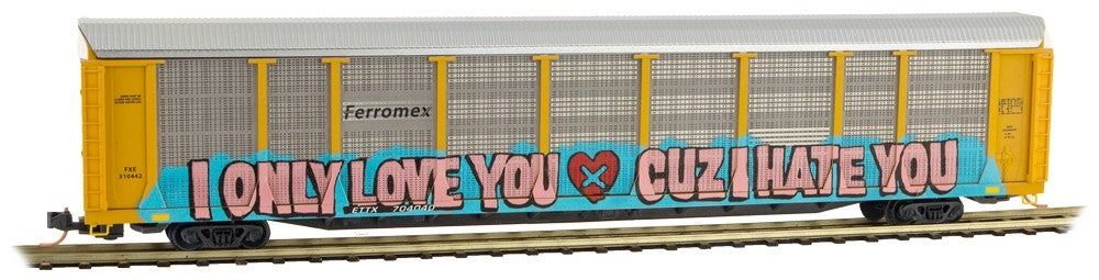 Micro-Trains 11144190 N Ferromex Weathered 89' Tri-Level Closed Auto Rack