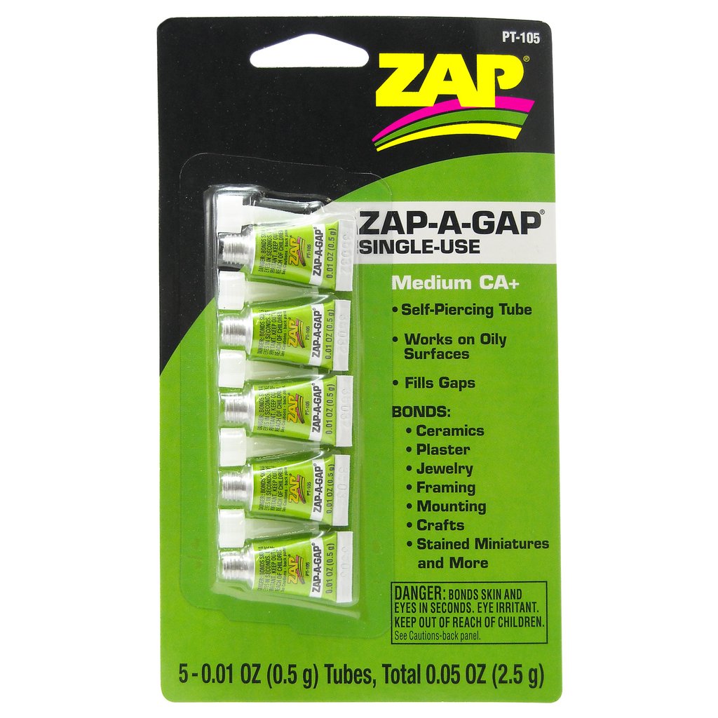 Pacer Glue PT-105 Zap-A-Gap CA+ Single-Use 5 - .5 Gram