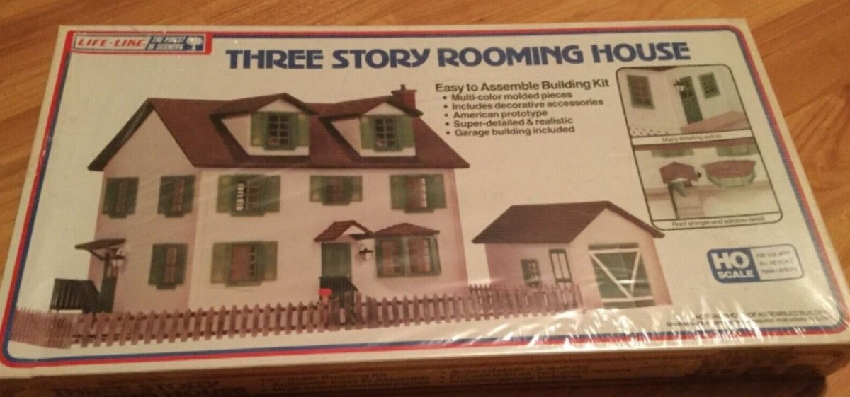 Life Like 1341 HO Three-Story Rooming House Building Kit