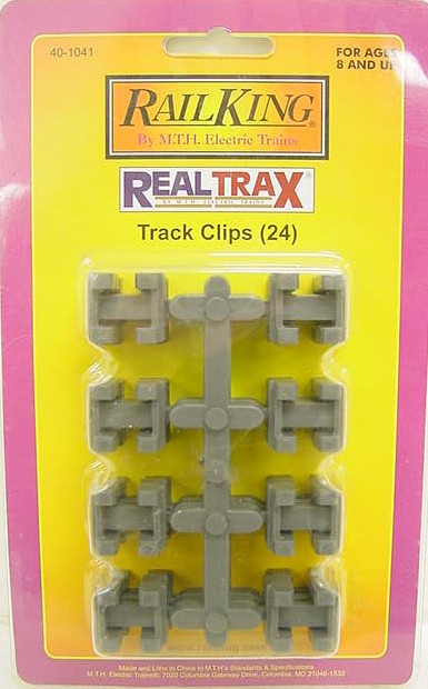 MTH 40-1041 O Gauge RailKing RealTrax Track Clips (Pack of 24)