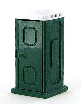 3D to Scale 50-141-DG Porta-Potty - dark green and white