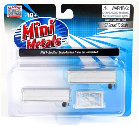 Classic Metal Works 51167 N Mini Metals AeroVan Sngle Tandem Trailer (Pack of 2)