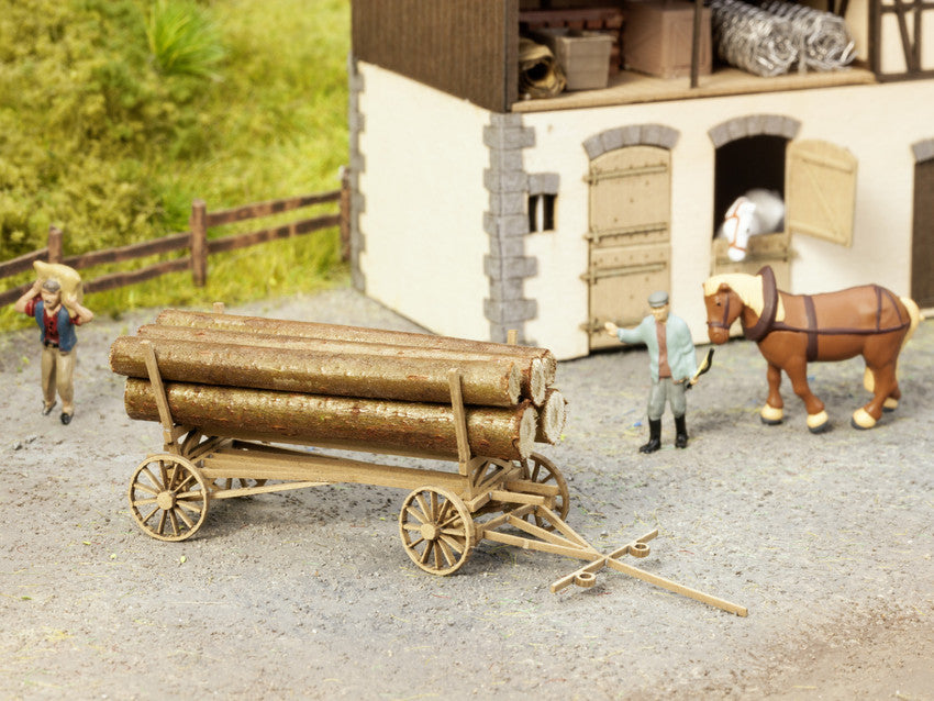 Noch 14243 HO Horse-Drawn Log Wagon Kit