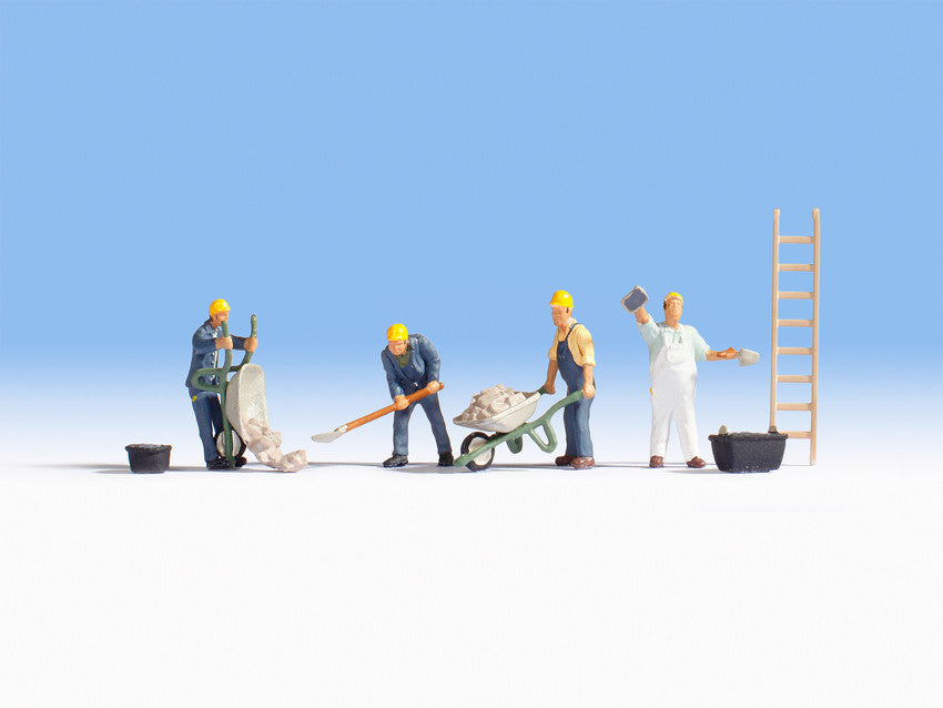 Noch 15055 HO Mason Bricklayers w/Accessories #2 Figures (Set of 4)