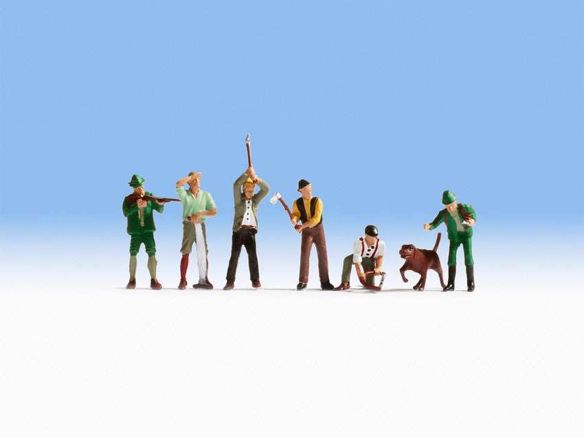 Noch 15060 HO Hunter/Dog & Woodsmen Figures (Set of 7)