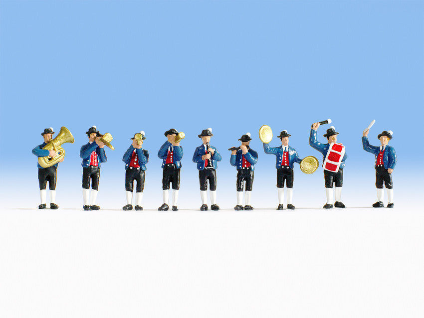 Noch 15580 HO Music Band W/Blue German Costumes (Set of 9)