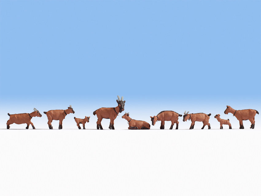 Noch 15752 HO Goats Figures (Set of 9)