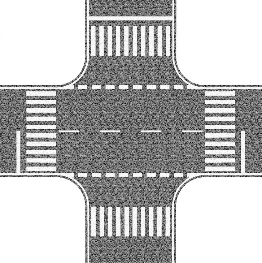 Noch 60714 HO Crossing Flexible Pavement Sheet (Gray) - 8-5/8 x 8-5/8" 22 x 22cm