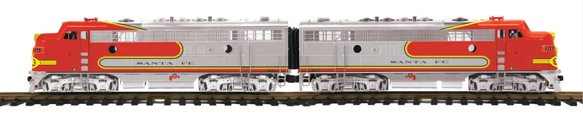 MTH 70-2109-1 G Santa Fe F-7 AA Diesel Locomotive Set w/Proto-Snd 3.0 (Set of 2)