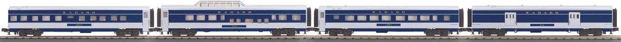 MTH 30-67887 O Wabash 60' Streamlined Passenger Car Set (Set of 4)