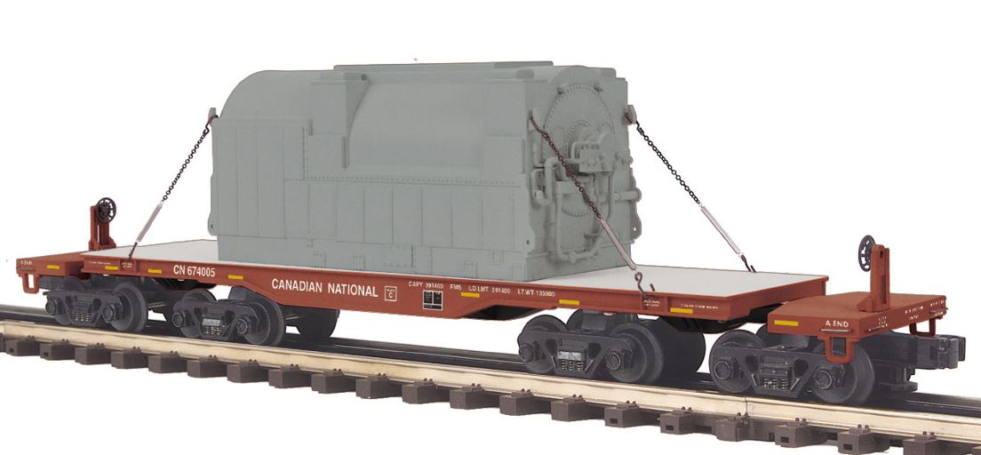 MTH 20-95185 O Canadian National 47' TTX Heavy Duty Flatcar with Generator