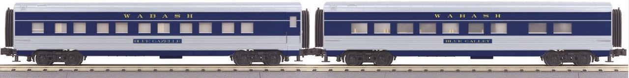 MTH 30-67888 O Wabash 60' Streamlined Sleeper/Diner Passenger Car Set (Set of 2)