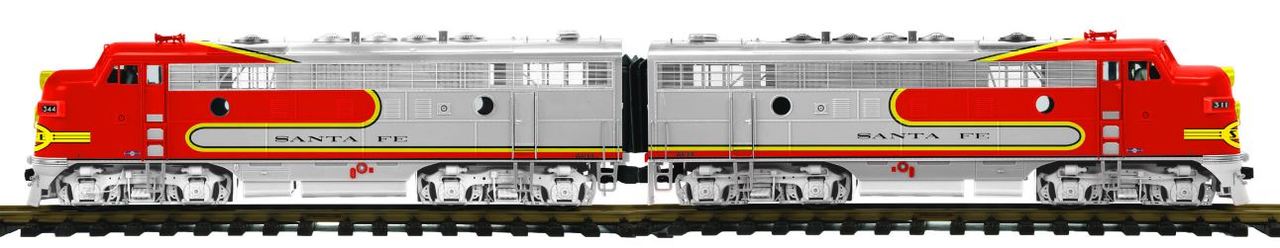 MTH 70-2109-1 G Santa Fe F-7 AA Diesel Locomotive Set w/Proto-Snd 3.0 (Set of 2)