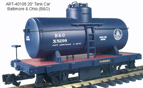 Aristo-Craft 40105 G Scale Baltimore & Ohio 2-Axle Tank Car #X5299