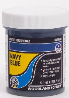 Woodland Scenics CW4531 Navy Blue Water Undercoat - 4 fl.oz Bottle