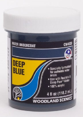 Woodland Scenics CW4530 Deep Blue Water Undercoat - 4 fl.oz Bottle