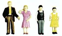 Plastruct 93357 HO 23/32" Painted Polyethylene Plastic Family Figures (Set of 9)