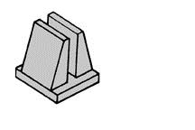 Plastruct 95414 5/16" ABS H Column Base Mount for H-10 (Pack of 5)