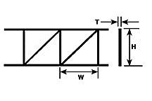 Plastruct 90925 3/4" x 8" x 27/32" Pratt Open Web Truss (Pack of 2)