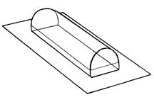 Plastruct 93039 1" x 3" x 5/8" Rectangular Barrel Skylight