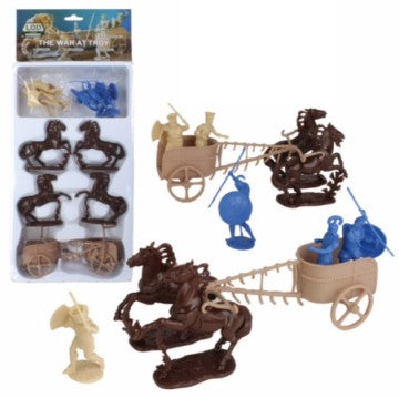 Playsets L2 1:32 The War at Troy Set #2 3 Greeks/Trojans, 4 Horses, 2 Chariots
