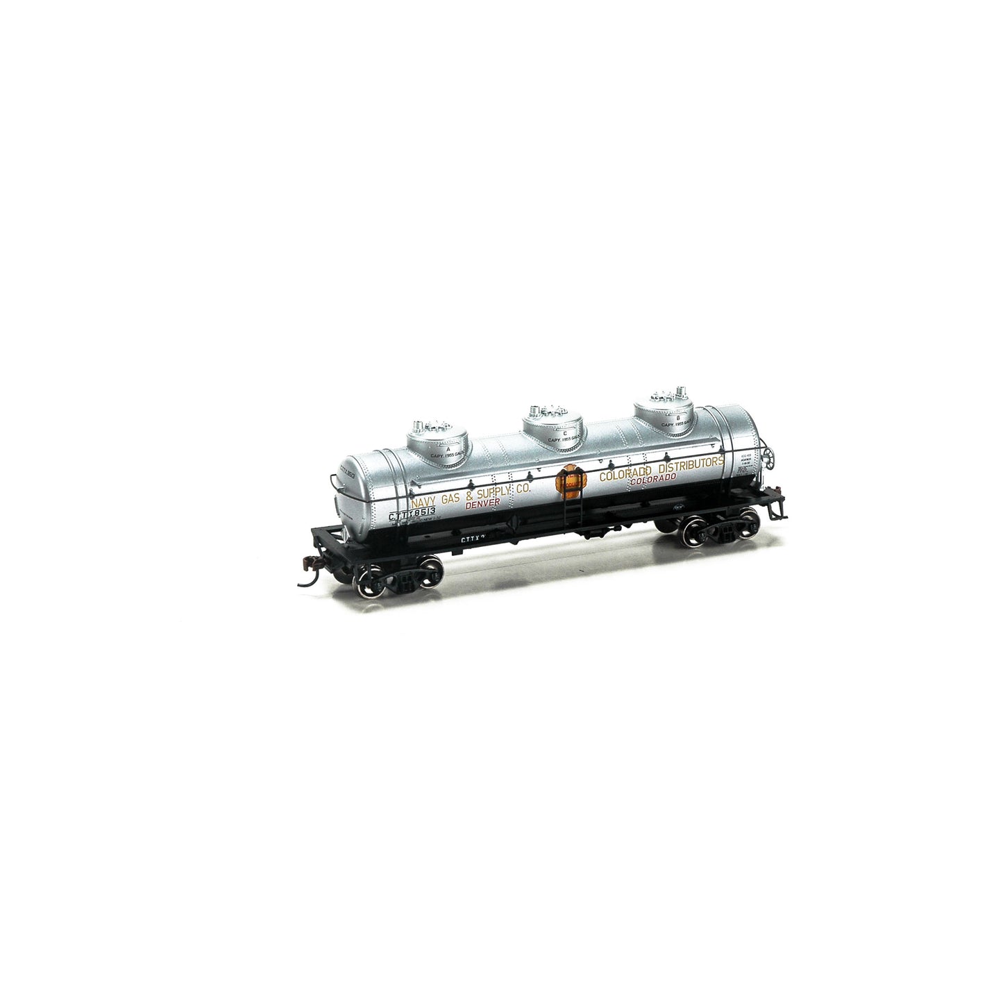 Roundhouse 74489 HO Navy Gas & Supply 3-Dome Tank Car #8513
