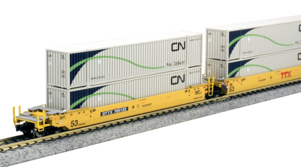 Kato 106-6183 N Scale TTX New Logo Maxi-IV Well Car #765122 (Pack of 3)