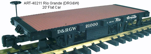 Aristo-Craft 40211 G D&RGW 20' Flatcar