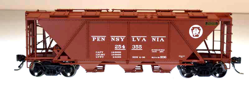 Bowser 41460 HO PRR H-30 Circle Keystone Covered Hopper, Red #254355