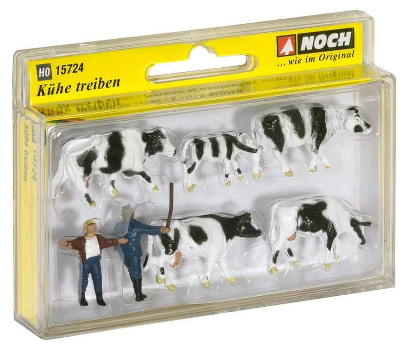 Noch 15724 HO Drover & Cows Figures (Set of 7)
