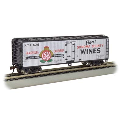 Bachmann 19808 HO Sonoma County Wines 40' Wood-Side Refrigerated Box Car
