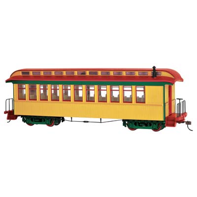 Bachmann 26203 On30 Unlettered Yellow and Red Coach/Observation Car