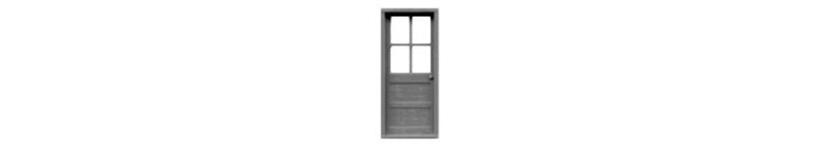 Tichy 8009 HO 4-Lite Top Wood Door (Pack of 6)