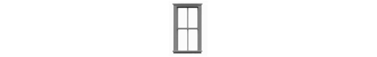Tichy 8025 HO 30" x 62" 2/2 Double-Hung Windows (Pack of 12)