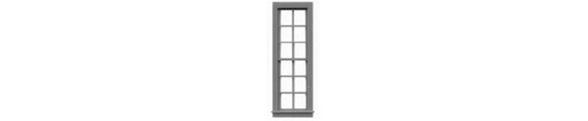 Tichy 8057 HO 25" x 92" 6/6 Double Hung Window (12)