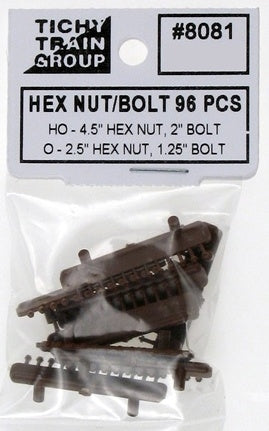 Tichy 8081 HO Hex Nut & Bolt (Pack of 96)