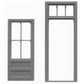 Tichy 8119 HO 39" x 92" Factory Door And Frame With Transom (Pack of 3)
