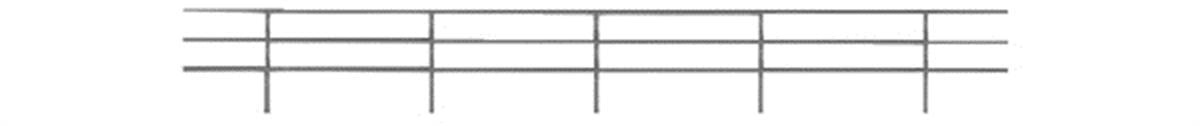 Tichy 8276 HO 3-Rail Pipe Railing (Pack of 4)