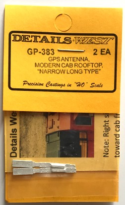 Details West GP-383 HO Narrow Long Modern Cab Rooftop GPS Antenna (Set of 2)