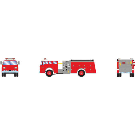 Athearn 10275 N RTR Ford C Fire Truck, Red/White Roof