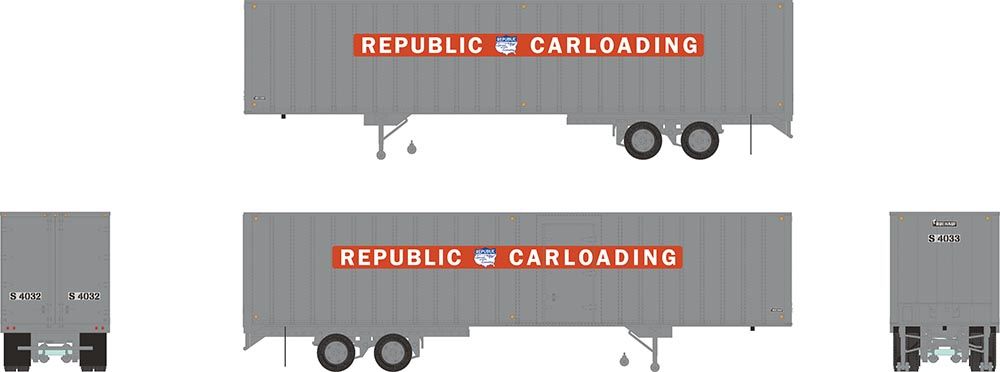 Rapido Trains 403032 HO Republic Carloading 40' Exterior-Post Volume Van #S 4037