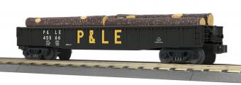 MTH 30-72180 O Pittsburgh & Lake Erie 3-Rail Gondola w/Log Load #40566 RTR