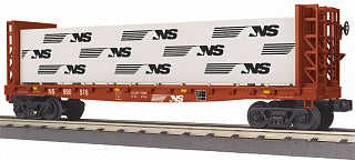 MTH 30-76650 O Norfolk Southern Bulkhead Flat Car w/ Lumber Load