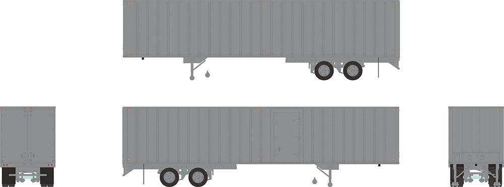 Rapido Trains 403063 HO Unlettered 40' Exterior-Post Volume Van with Side Door