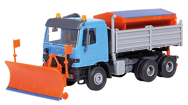 Kibri 15006 HO Mercedes-Benz 3 Axle Truck /Snow Plow & Salt Spreader Plastic