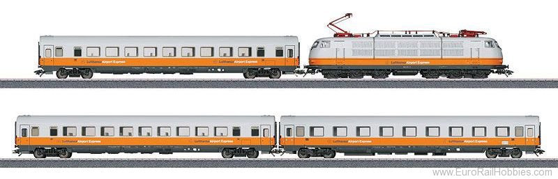 Trix 21680 HO Lufthansa Airport Express Train-Only Set w/Sound & DCC