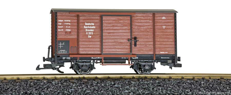 LGB 40353 G Scale Deutsche Reichsbahn Boxcar- Plastic Wheels
