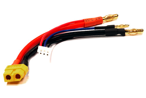 Integy C24412 XT60 Female-to-Banana 4mm Male Battery Connector w/2S Balance Plug