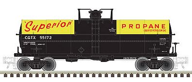 Atlas 20003746 HO Superior Propane 11,000-Gallon Tank Car with Platform #55172