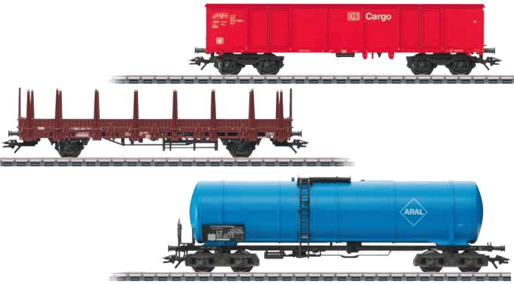 Marklin 46190 HO Eaos 106 Gondola 3-Rail Modern Freight Service 3-Car Set